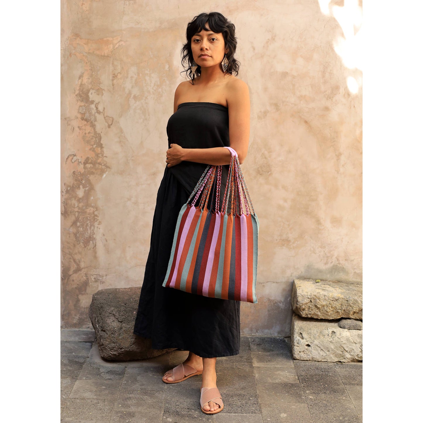 Las Rayas Tote Hand Woven in Chiapas - El Otoño