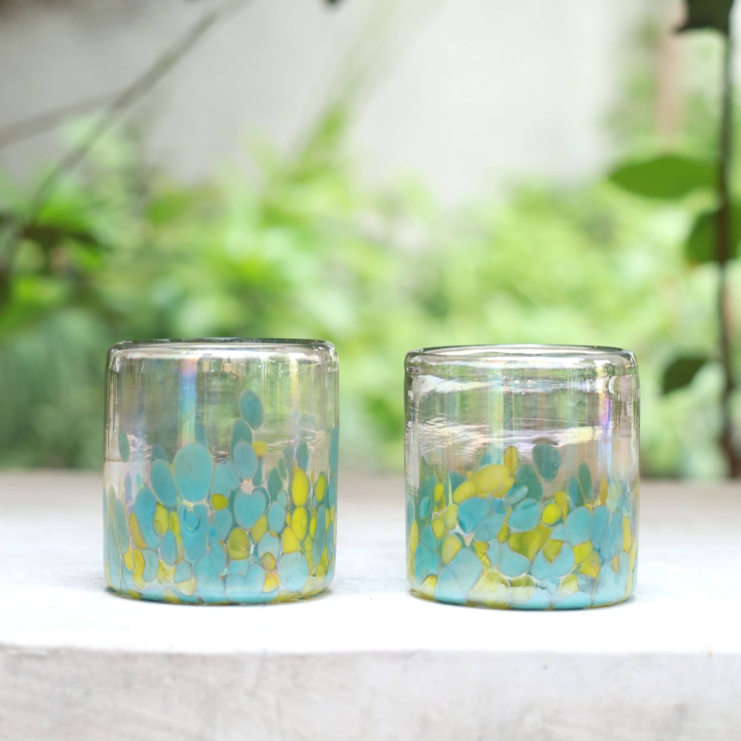 Hand Blown Wine or Cocktail Glass Tumbler - Jewel
