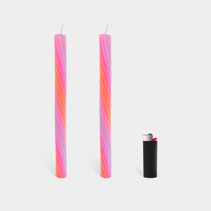 Rope Candles - Orange (2 Pack) - 11" Vibrant Taper Candles