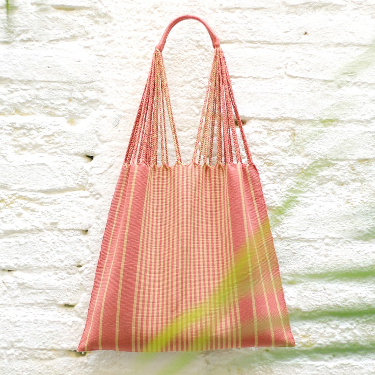 Las Rayas Tote Hand Woven in Chiapas - Terra Cotta