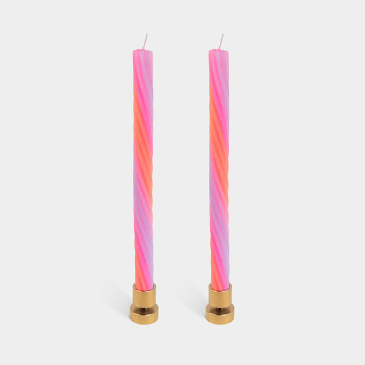 Rope Candles - Orange (2 Pack) - 11" Vibrant Taper Candles