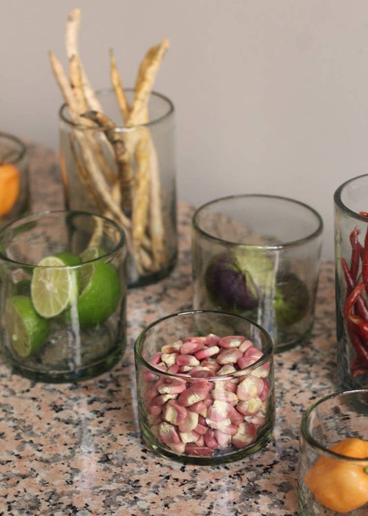 Hand Blown Wine or Cocktail Glass Tumbler - Clear, 3 Sizes
