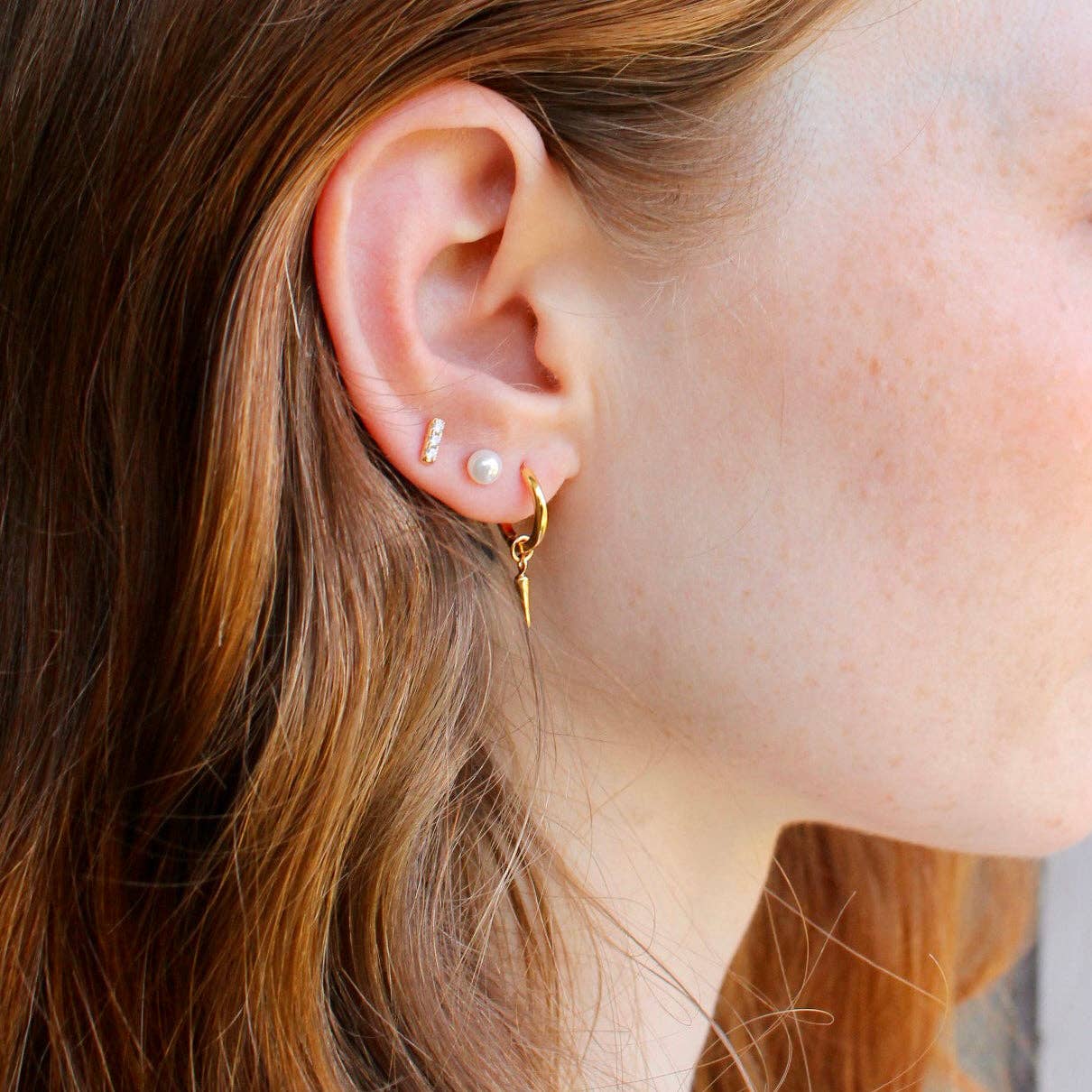 Spike Huggie Hoop Earrings
