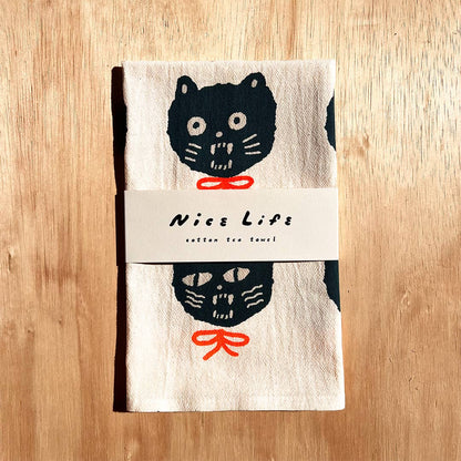 BAD CATS tea towel