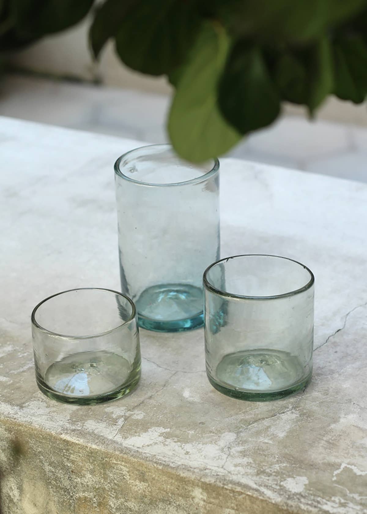 Hand Blown Wine or Cocktail Glass Tumbler - Clear, 3 Sizes