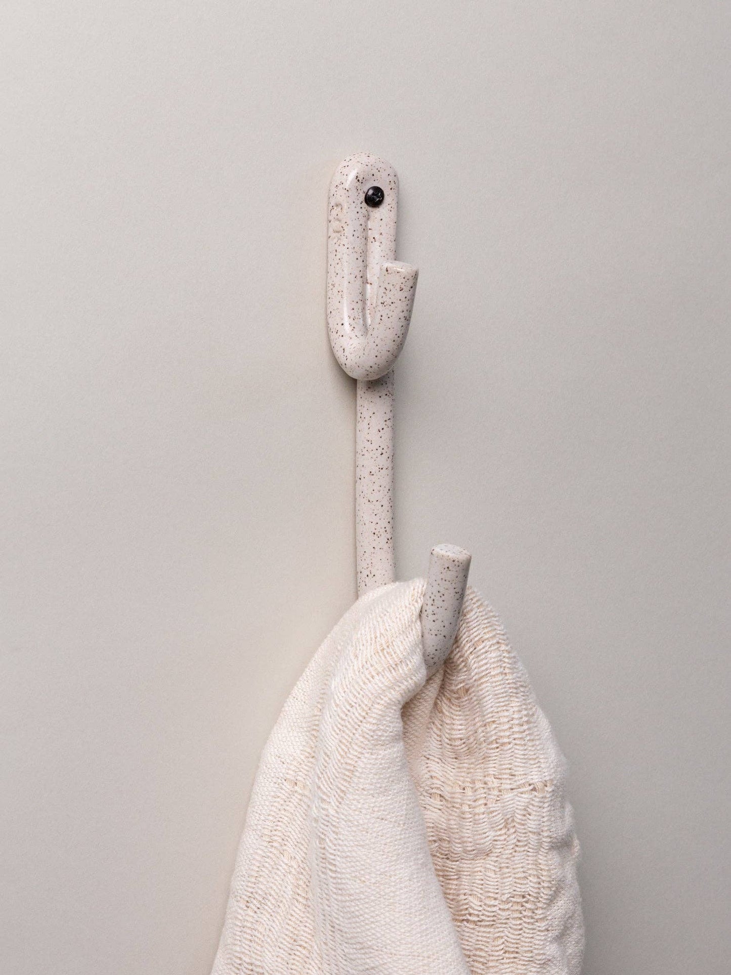 Leggy Long Wall Hook, Speckled White