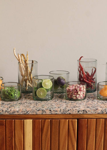 Hand Blown Wine or Cocktail Glass Tumbler - Clear, 3 Sizes