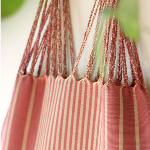 Las Rayas Tote Hand Woven in Chiapas - Terra Cotta