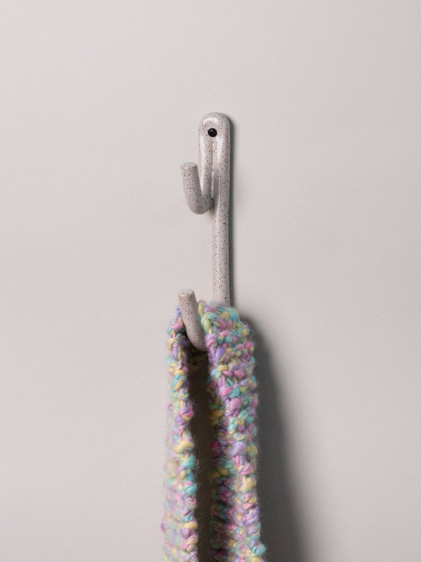 Leggy Long Wall Hook, Speckled White