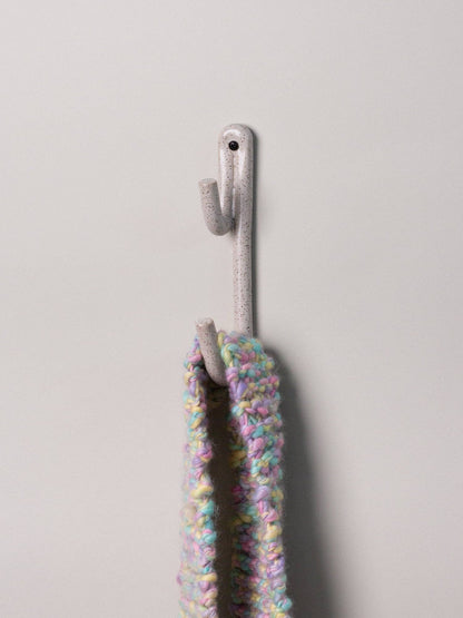 Leggy Long Wall Hook, Speckled White