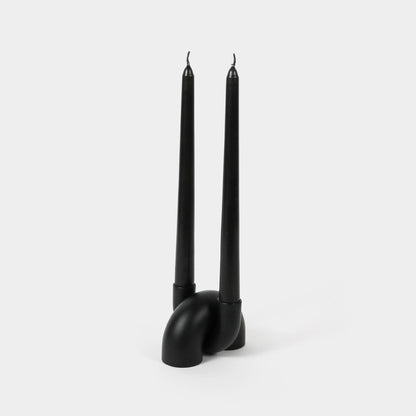 Macaroni 2-in-1 Candleholder - Tapers & Tealights - Black