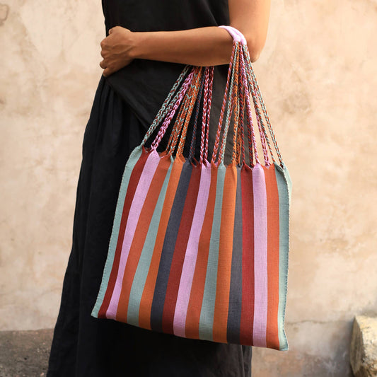 Las Rayas Tote Hand Woven in Chiapas - El Otoño