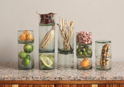 Hand Blown Wine or Cocktail Glass Tumbler - Clear, 3 Sizes